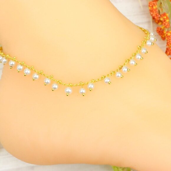 "Handmade Anklet – Elegant & Delicate Jewelry for Women | UNVRC1718 - Picture 5 of 10
